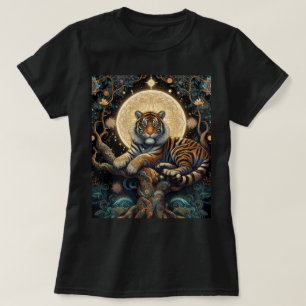 Camiseta Gato Tigre Negro de la Jungla Mística 