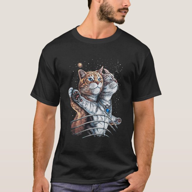 Camiseta Gato Titánico En El Espacio Para El Gato (Anverso)