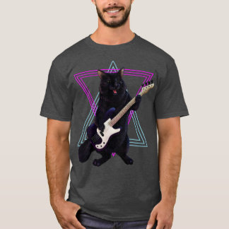 Camiseta Gato tocando bajo guitarra 1