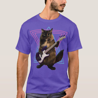 Camiseta Gato tocando bajo guitarra 1