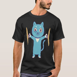 Camiseta Gato tocando címbalos percusión intérprete de címb
