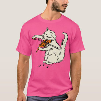 Camiseta gato tocando el arte del violín