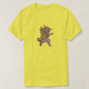 Camiseta Gato tocando el banjo