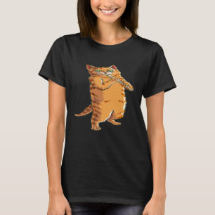 Camiseta Gato tocando flauta Músico animal genial Flautista