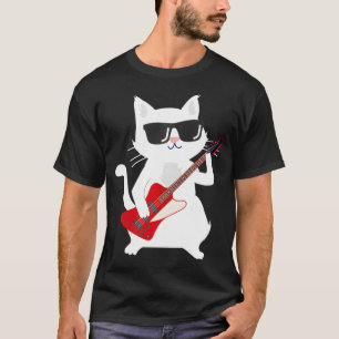 Camiseta Gato tocando guitarra bass