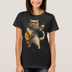 Camiseta Gato tocando guitarra eléctrica  Animal Gato  Guit