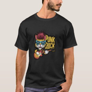 Camiseta Gato tocando guitarra eléctrica - Divertido vintag
