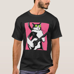 Camiseta Gato tocando guitarra Kitten Guitarista
