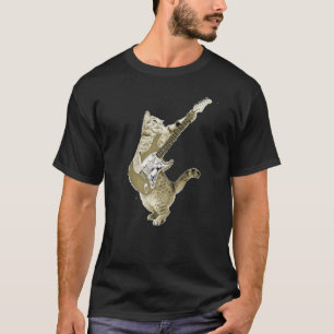 Camiseta Gato tocando guitarra Kitten Guitarista Rockstar