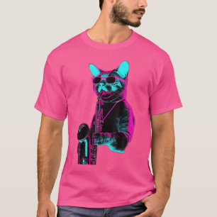 Camiseta Gato Tocando Jazz En Saxofón