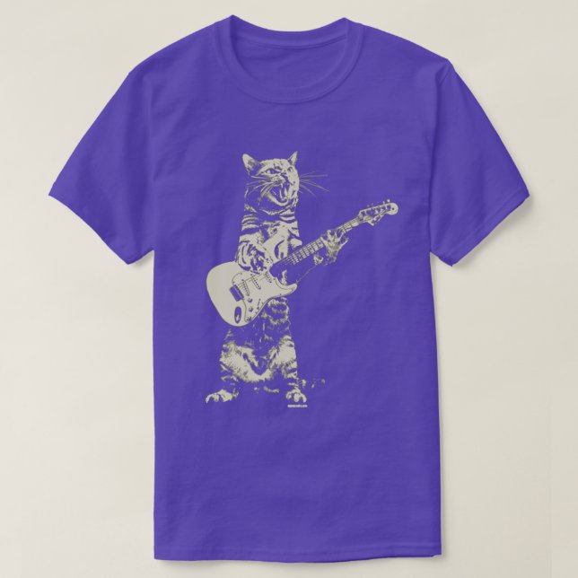 Camiseta Gato tocando la guitarra (Diseño del anverso)