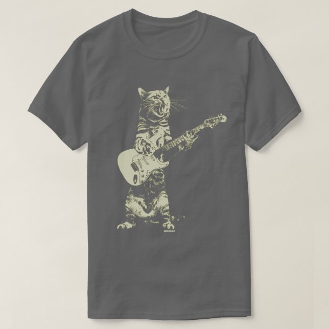 Camiseta Gato tocando la guitarra (Diseño del anverso)