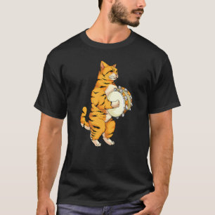 Camiseta Gato tocando pandereta Fan del músico gatito lindo