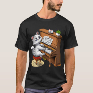 Camiseta Gato tocando piano