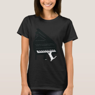 Camiseta Gato tocando piano Gato divertido Gato lindo Dueño