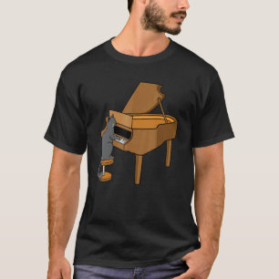 Camiseta Gato tocando piano Música Profesor Músico Gr