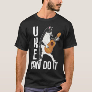 Camiseta Gato tocando Ukelele Uke puede hacerlo Música del