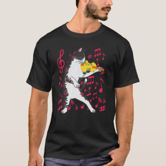 Camiseta Gato tocando violín Instrumentos musicales Violini