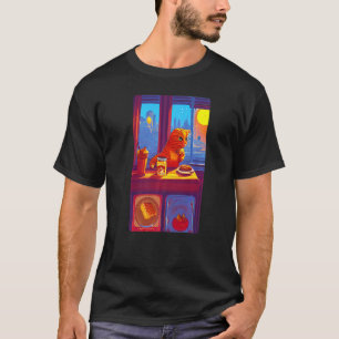 Camiseta Gato tomando mermelada para desayunar naranja cítr