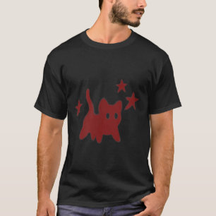 Camiseta Gato Tomcat Asustado de los 90 Y2k Bajo Estrellado