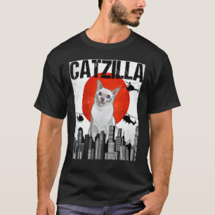 Camiseta Gato Tonkinés Catzilla Japonés Antiguo Divertido