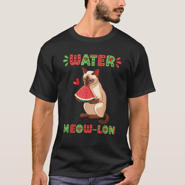 Camiseta Gato Tonkinés comiendo sandía verano vibraciones a (Anverso)