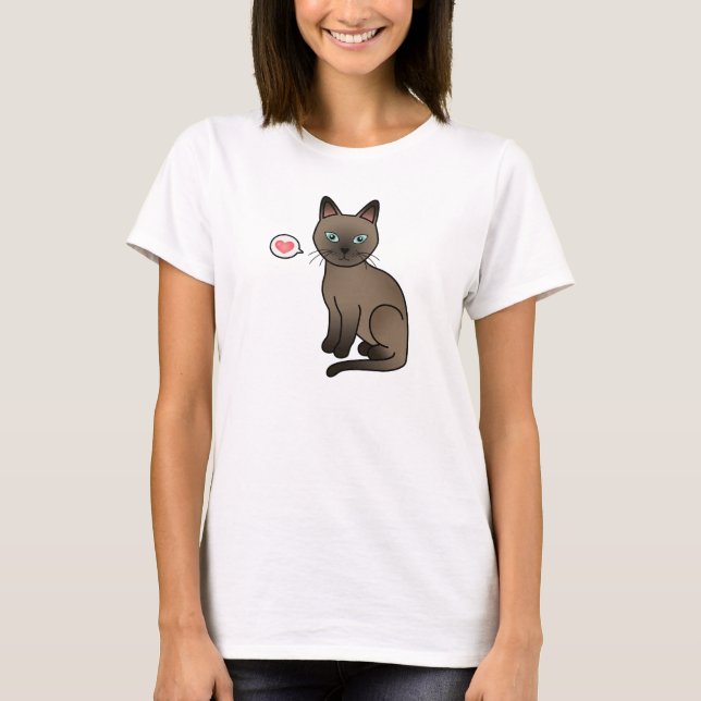 Camiseta Gato Tonkinés Marrón Amor (Anverso)
