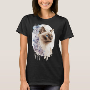 Camiseta Gato Tonquinés Flor de Cerezo Acuarela Sakura Flo