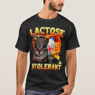Camiseta Gato tonto intolerante a la lactosa meme divertido