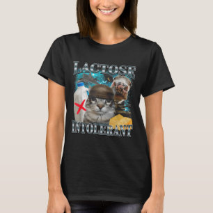 Camiseta Gato tonto intolerante a la lactosa Meme divertido