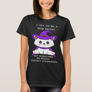 Camiseta Gato trato de ser una buena persona pero a veces m