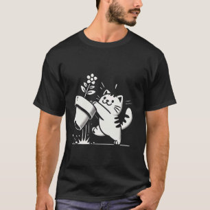 Camiseta Gato Travieso Derriba Olla Divertido Halloween