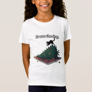 Camiseta Gato travieso divertido culpando al perro "Fue el