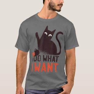 Camiseta Gato travieso negro que hago lo que quiero gracios