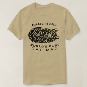 Camiseta Gato tribal durmiendo mundos divertidos mejor papá
