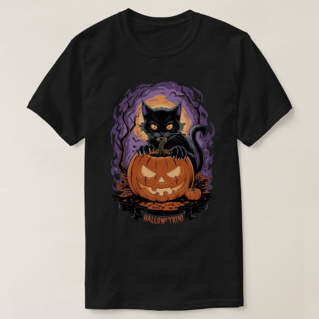 Camiseta Gato Trini de Halloween (Diseño del anverso)