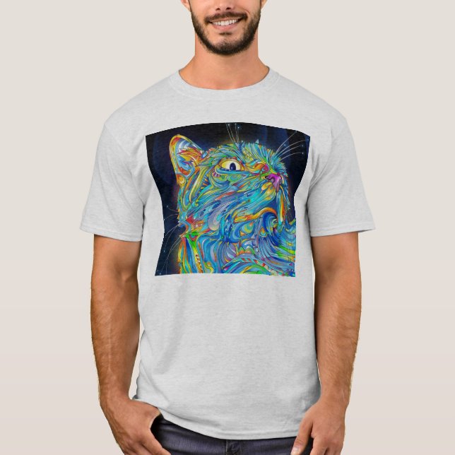 Camiseta Gato Trippy del espacio (Anverso)