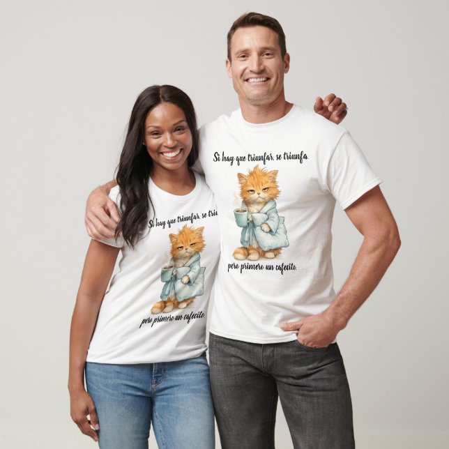 Camiseta gato triunfador (Unisexo)