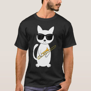 Camiseta Gato trombonista de instrumentos de latón mucisian