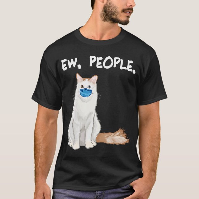 Camiseta Gato turco de Van Ew People usando máscara de cara (Anverso)