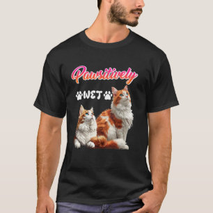 Camiseta Gato turco de Van nadando POSITIVAMENTE MOJADO Gat