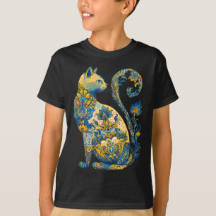 Camiseta Gato Ucraniano Floral Vintage Bandera De Ucrania Y