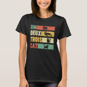 Camiseta Gato Un Deux Drole Trois Retro Cuato Adorable