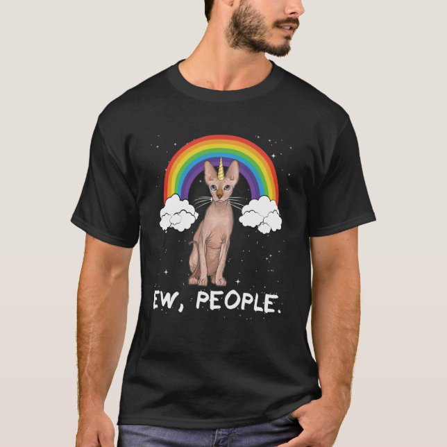 Camiseta Gato Unicorn Sphynx Ew People (Anverso)