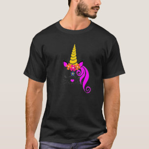 Camiseta Gato Unicornio Caticuerno Cara Gatito  Chicas Gato