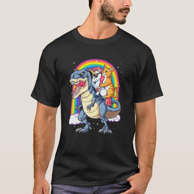 Camiseta Gato Unicornio Dinosaurrex (Anverso)
