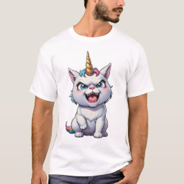 Camiseta Gato unicornio enojado lindo gato enojado