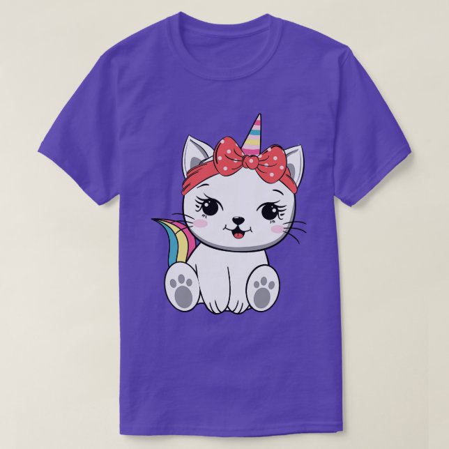 Camiseta Gato unicornio lindo (Diseño del anverso)