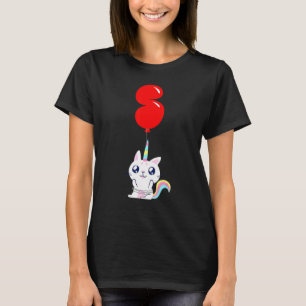 Camiseta Gato Unicornio Lindo 5º Cumpleaños Par de Glob