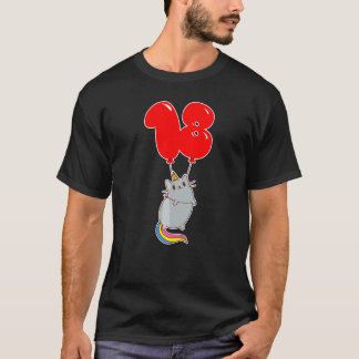 Camiseta Gato Unicornio Lindo Cumpleaños 18 Años Fiesta Glo